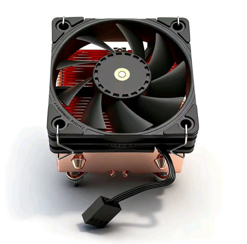 Copper heatsink and fan front view