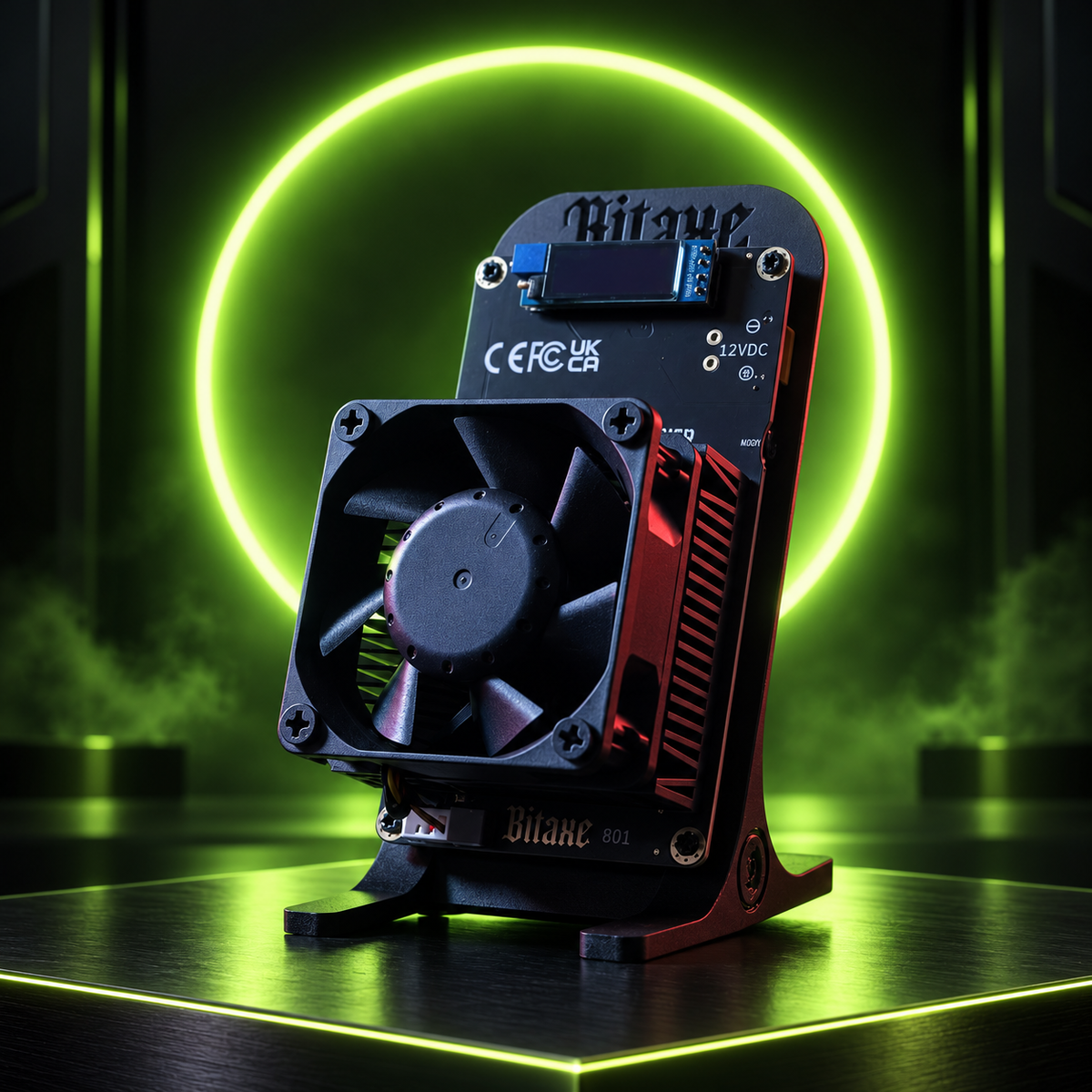 Bitaxe Gamma Turbo with lime studio lighting