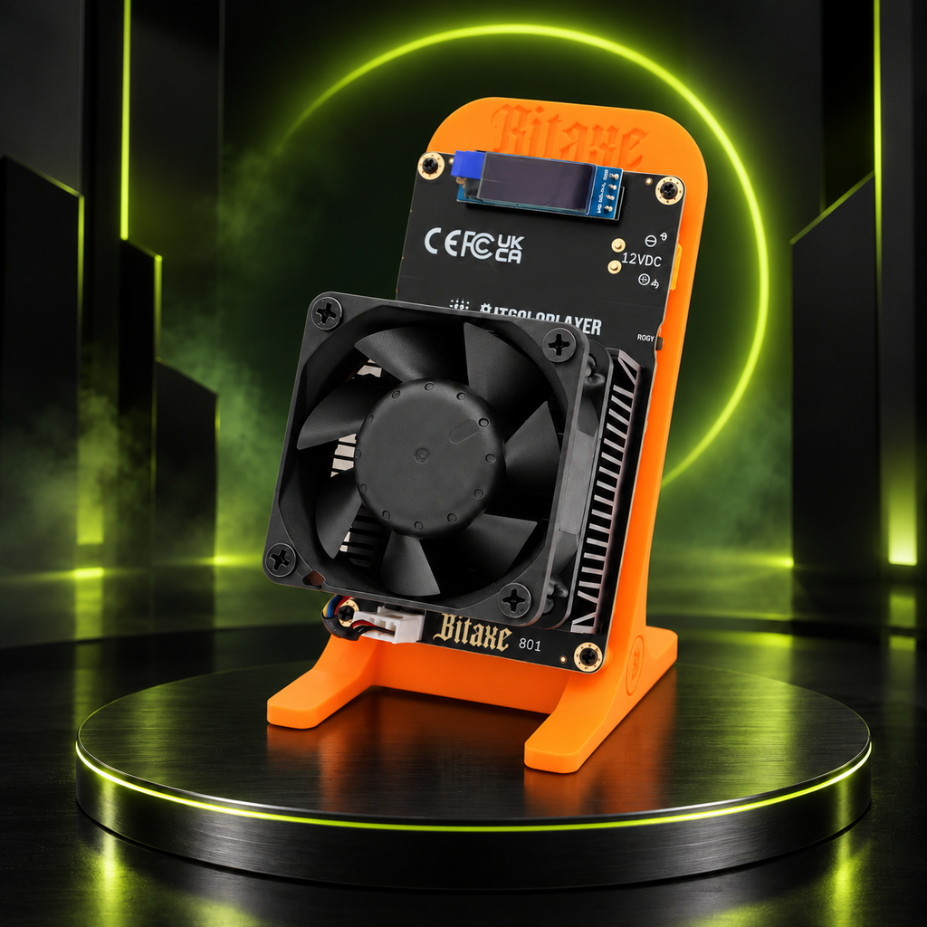Bitaxe GT 801 'Gamma Turbo' — Orange · Studio photo 2